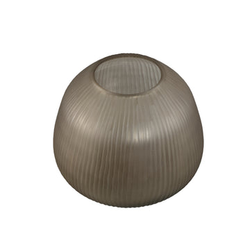 Vase – Braunglas, Geriffelte Oberfläche, Runde Form, S – Marria | PTMD