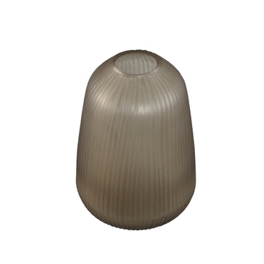 Vase – Braunglas, Geriffelte Oberfläche, Runde Form, M – Marria | PTMD