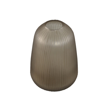 Vase – Braunglas, Geriffelte Oberfläche, Runde Form, M – Marria | PTMD