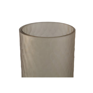 Vase – Hellbraunes Glas, Geschliffene Oberfläche, Gerade Form, S – Paulene | PTMD