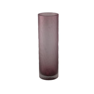 Vase – Light Pink Glass, Cut Surface, Straight Shape, M – Paulene | PTMD