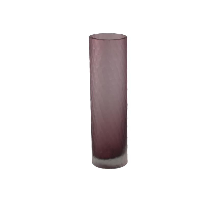 Vase – Hellrosa Glas, Geschliffene Oberfläche, Gerade Form, S – Paulene | PTMD