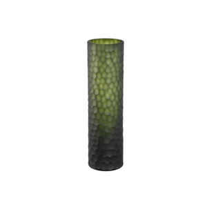 Vase – Moss Green Glass, Faceted Surface, Straight Shape, S – Paulene | PTMD