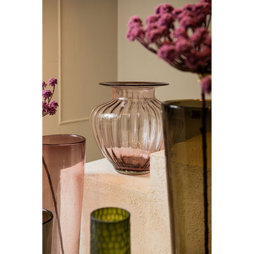 Vase – Rosa Farbton, Glas Material, Rundes Design – Marlisha | PTMD
