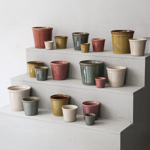 Blumentopf – Rosa Oberfläche, Punktbordüre Design, Keramik Material, XL – Tristah | PTMD