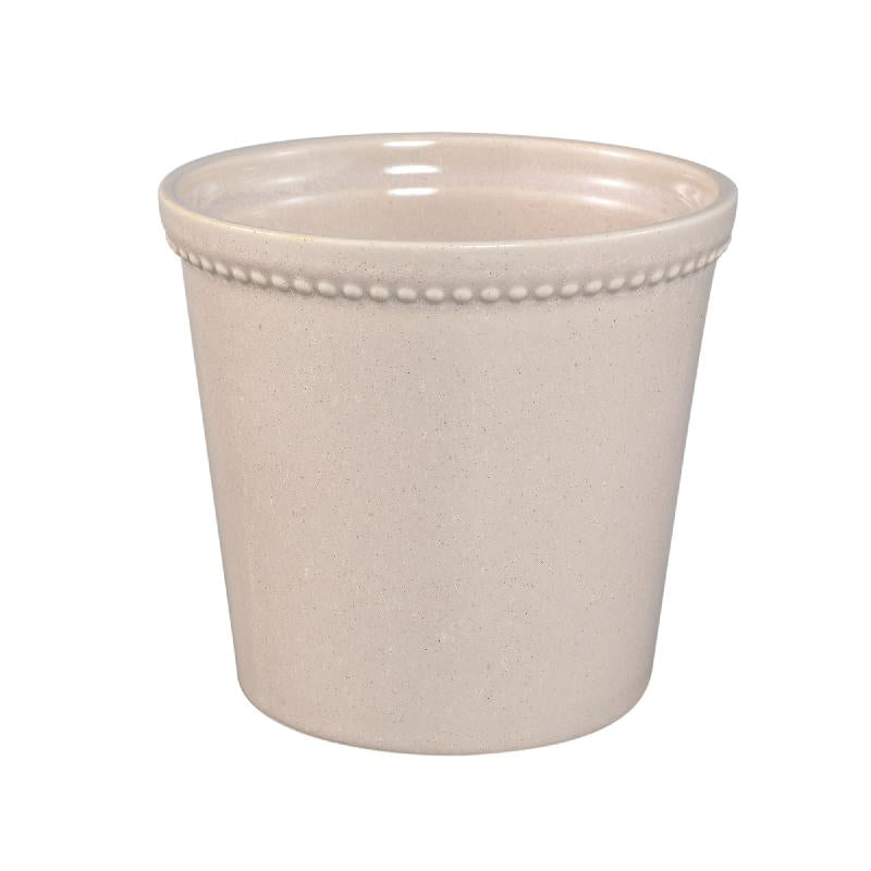 Topf – Creme Oberfläche, Punktbordüre Design, Keramik Material, XL – Tristah | PTMD