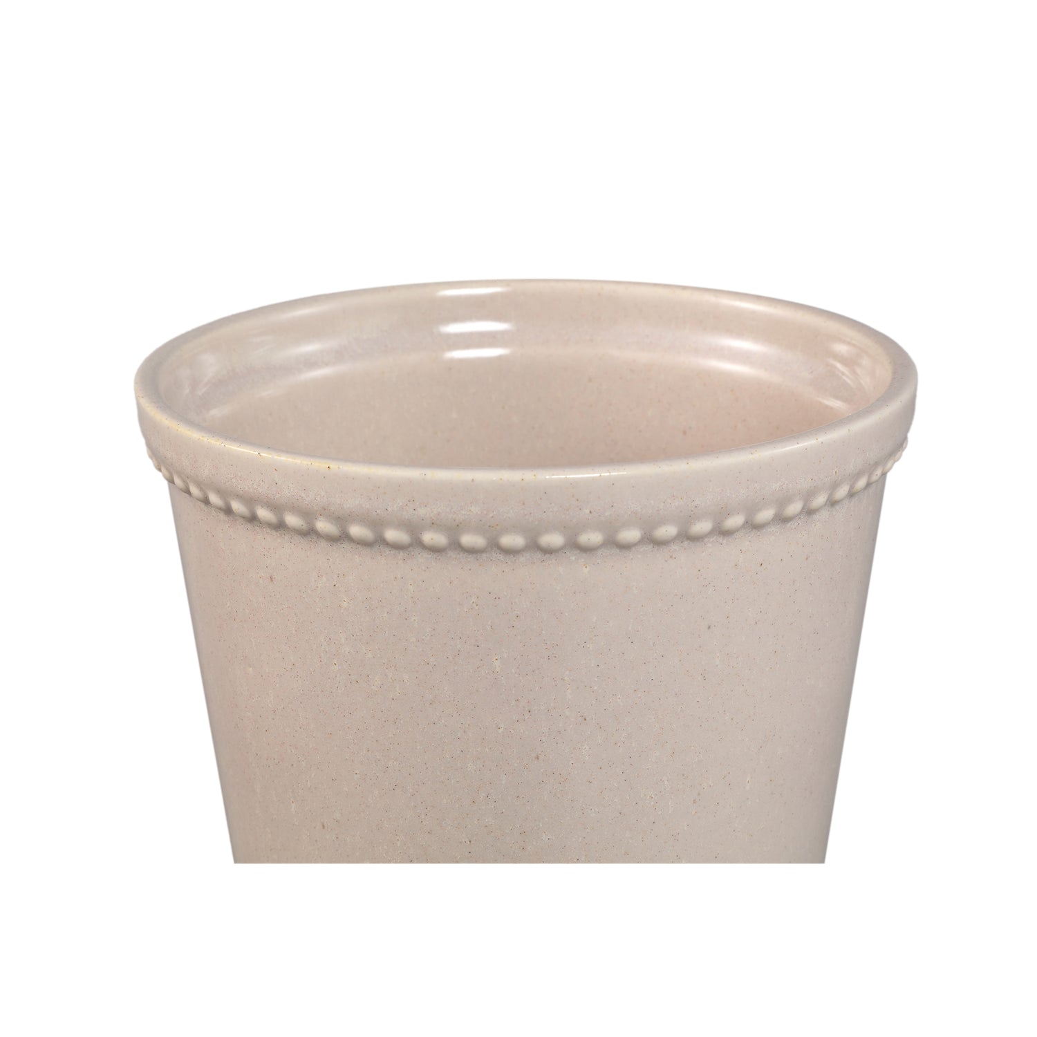 Blumentopf – Creme Oberfläche, Punktbordüre Design, Keramik Material, M – Tristah | PTMD