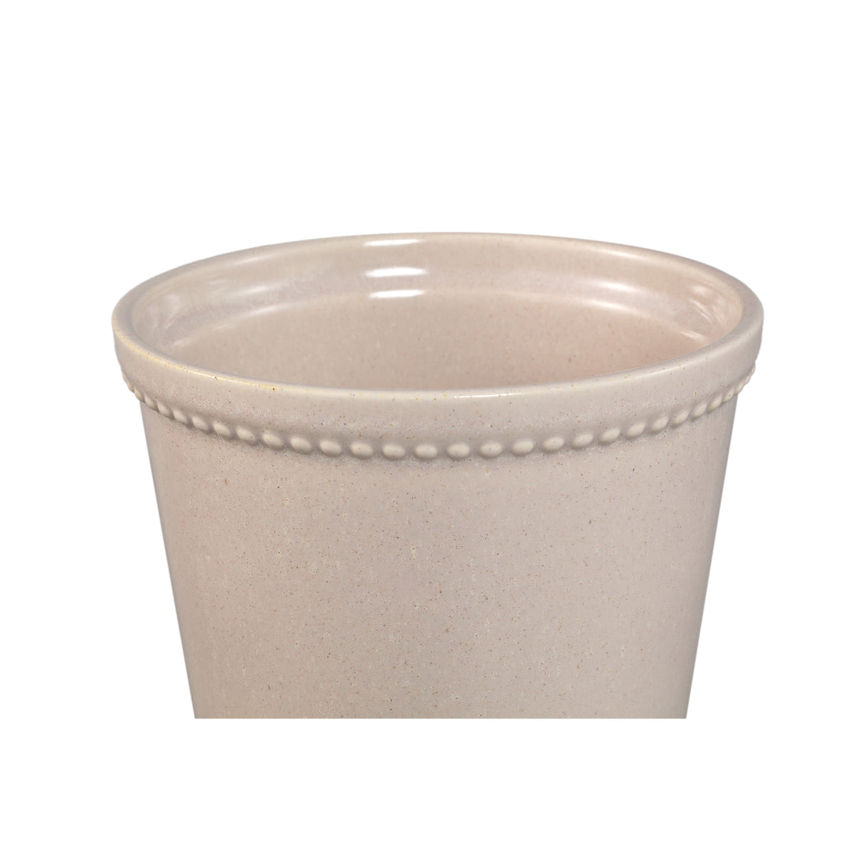 Blumentopf – Creme Oberfläche, Punktbordüre Design, Keramik Material, M – Tristah | PTMD