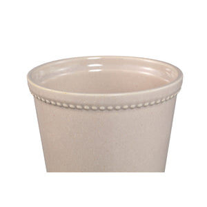 Blumentopf – Creme Oberfläche, Punktbordüre Design, Keramik Material, M – Tristah | PTMD