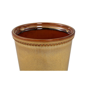 Blumentopf – Gelbe Oberfläche, Punktbordüre Design, Keramik Material, M – Tristah | PTMD
