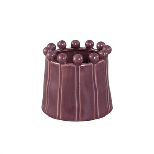 Blumentopf - Runde Form, Porzellan-Keramik, Kugelrand, Lila, M - Celine  | PTMD