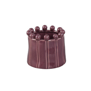 Blumentopf - Runde Form, Porzellan-Keramik, Kugelrand, Lila, S - Celine | PTMD