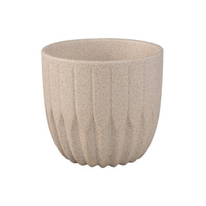Flower Pot - Round Shape, Porcelain Ceramic, Angle Pattern, Cream, XL | PTMD