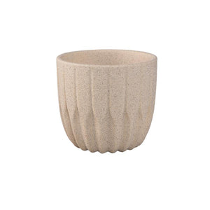 Flowerpot - Round Shape, Porcelain Ceramic, Angle Pattern, Cream, M | PTMD