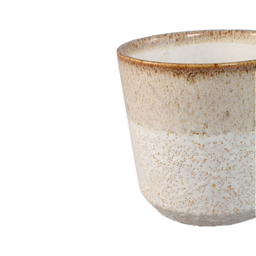 Blumentopf – Runde Form, Keramik Material, Zweifarbige Oberfläche, Creme Oberfläche, XL – Verlyn | PTMD