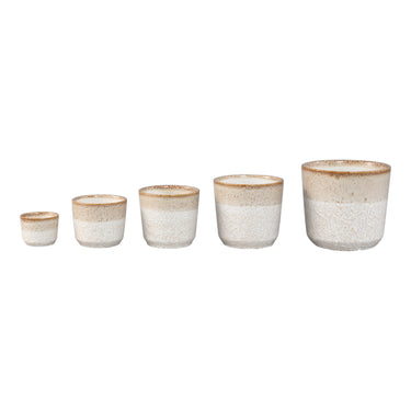 Blumentopf – Runde Form, Keramik Material, Zweifarbige Oberfläche, Creme Oberfläche, M – Verlyn | PTMD