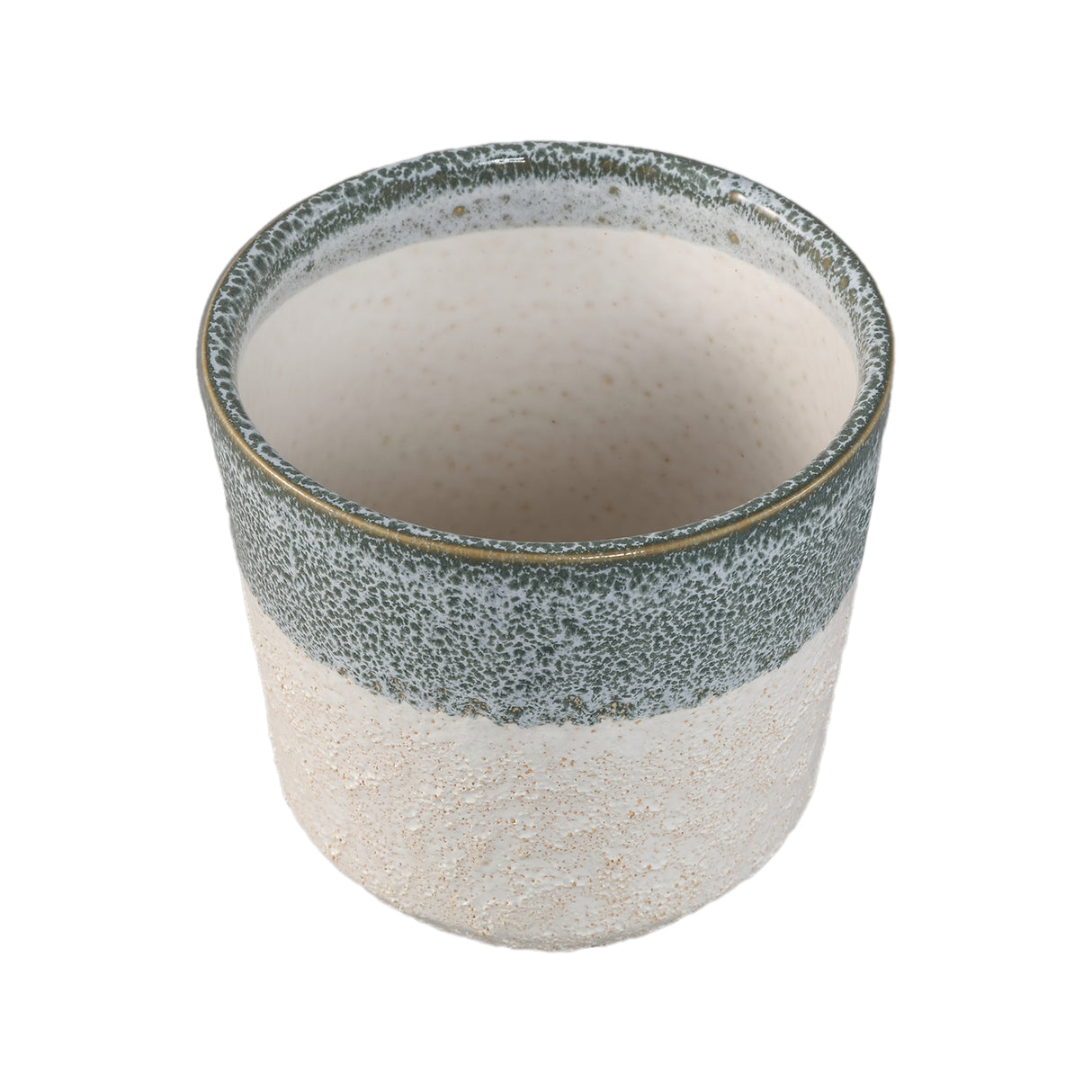 Blumentopf – Runde Form, Keramik Material, Zweifarbige Oberfläche, Petrol Oberfläche, M – Verlyn | PTMD