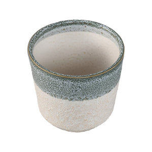 Blumentopf – Runde Form, Keramik Material, Zweifarbige Oberfläche, Petrol Oberfläche, M – Verlyn | PTMD