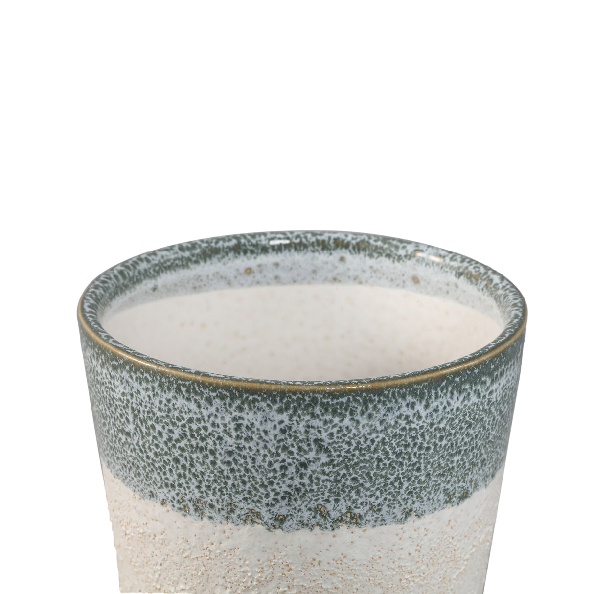 Blumentopf – Runde Form, Keramik Material, Zweifarbige Oberfläche, Petrol Oberfläche, M – Verlyn | PTMD