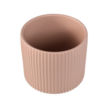 Topf – Rund Form, Gerippt Design, Creme Matt, L - Renaud | PTMD