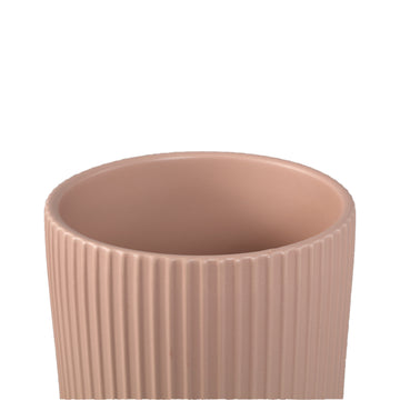Topf – Rund Form, Gerippt Design, Creme Matt, L - Renaud | PTMD