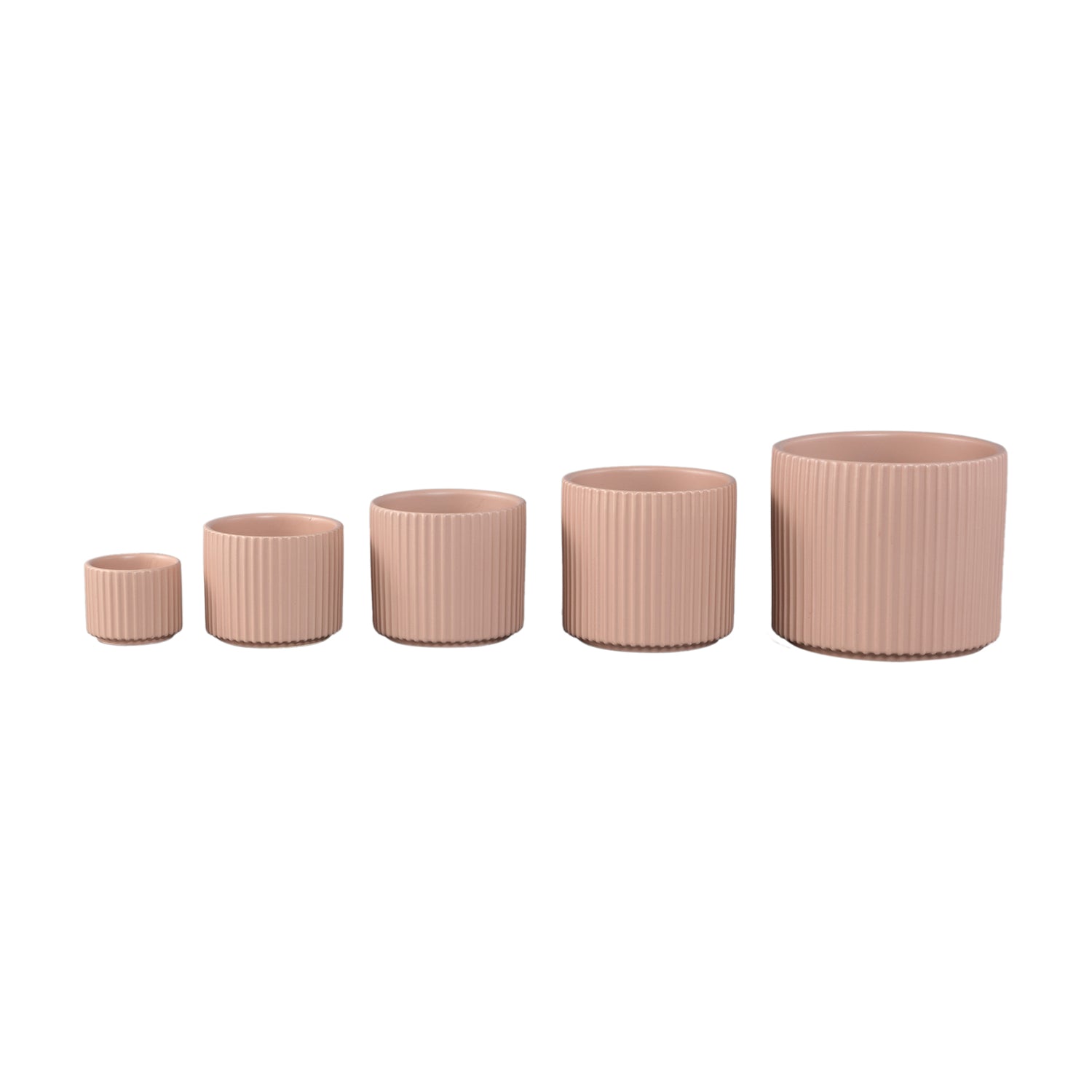 Topf – Rund Form, Gerippt Design, Creme Matt, XS - Renaud | PTMD