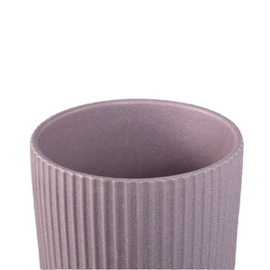 Flowerpot – Ribbed Structure, Matte Finish, Round Shape, Lilac Ceramic, XS – Renaud | PTMD