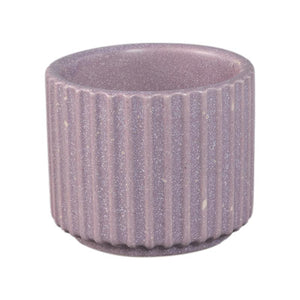 Flowerpot – Ribbed Structure, Matte Finish, Round Shape, Lilac Ceramic, XS – Renaud | PTMD