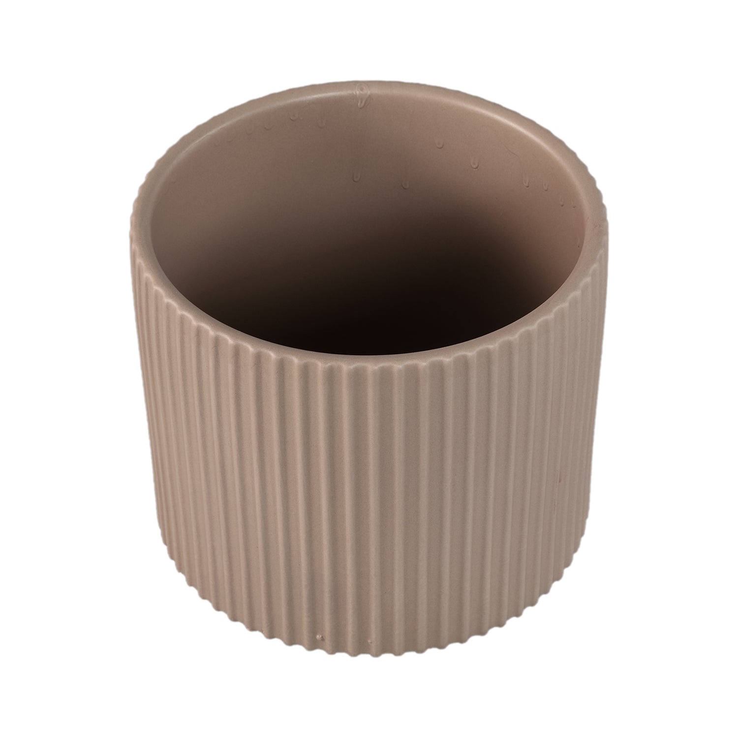 Topf – Rund Form, Gerippt Design, Stein Matt, S - Renaud | PTMD