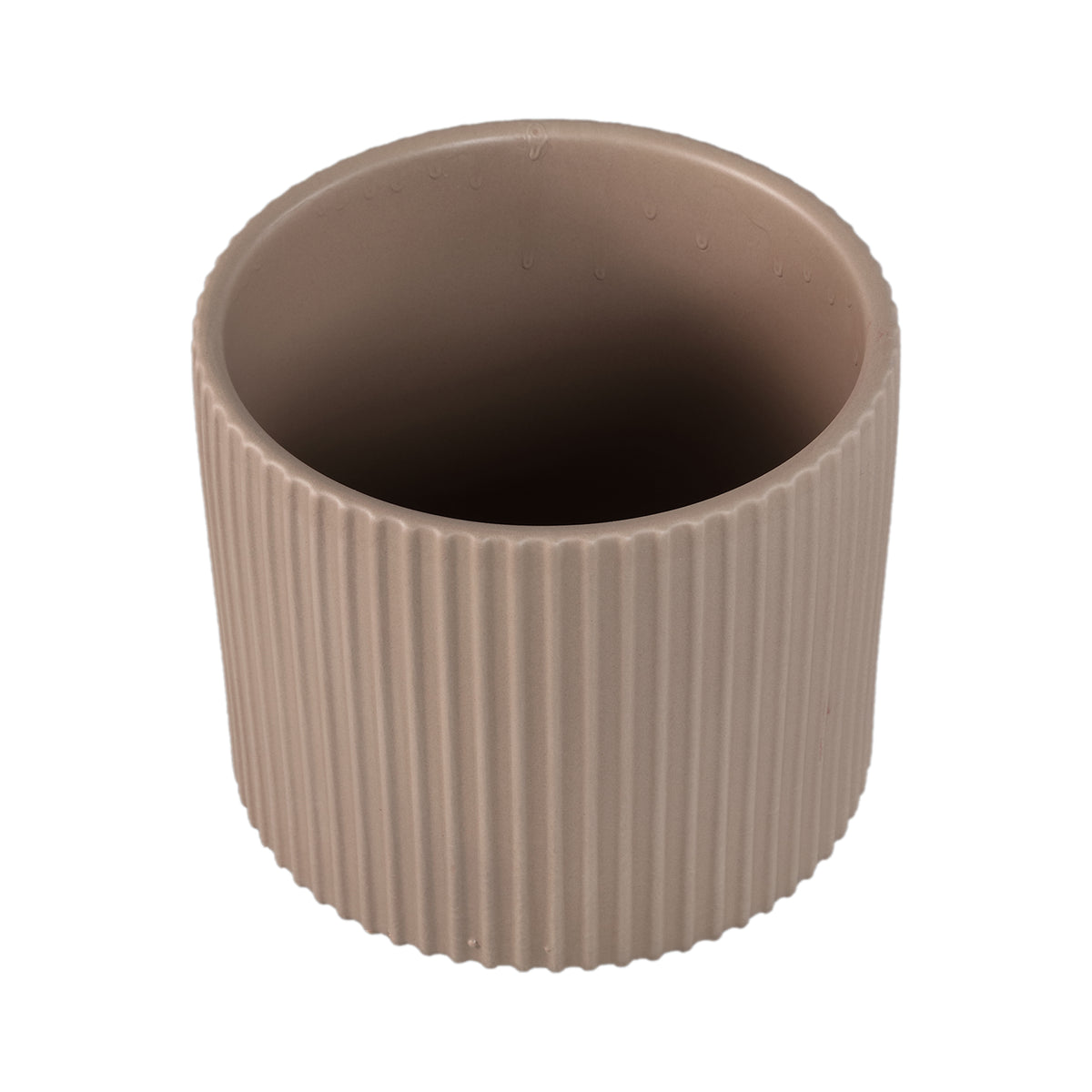 Topf – Rund Form, Gerippt Design, Stein Matt, XL - Renaud | PTMD