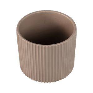 Topf – Rund Form, Gerippt Design, Stein Matt, XL - Renaud | PTMD