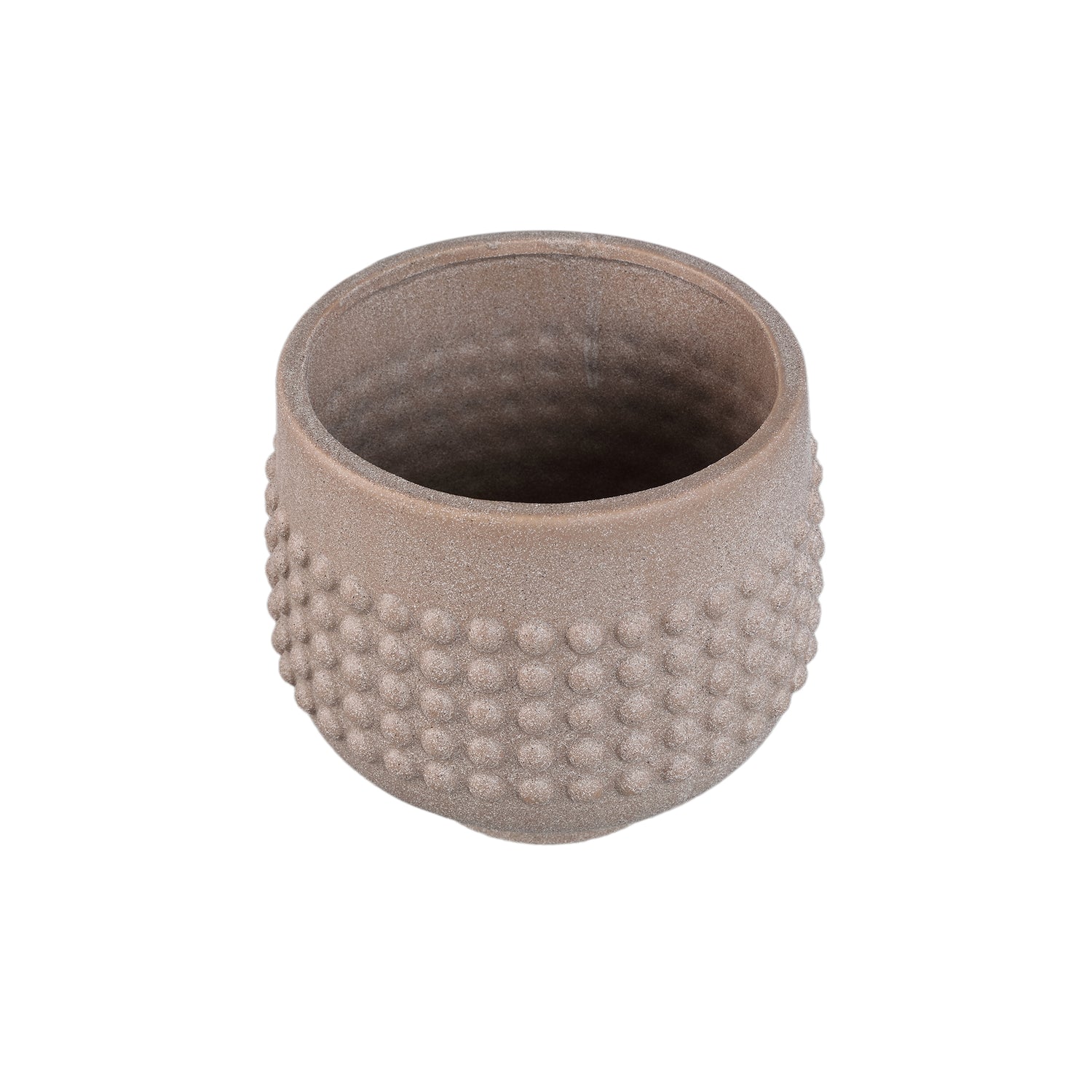 Blumentopf - Porzellan-Keramik, Gepunktetes Zentrum, Sockeldesign, Beige, XL - Clarece | PTMD