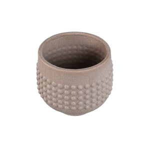 Blumentopf - Porzellan-Keramik, Gepunktetes Zentrum, Sockeldesign, Beige, XL - Clarece | PTMD