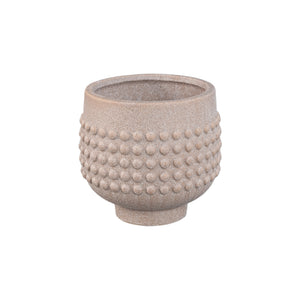 Flowerpot - Porcelain Ceramic, Dotted Center, Pedestal Design, Beige, M | PTMD