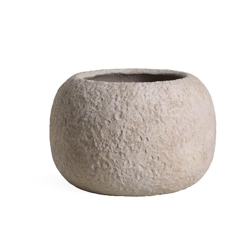Topf – Beige Oberfläche, Stein-Optik, Runde Form, S – Meleyah | PTMD