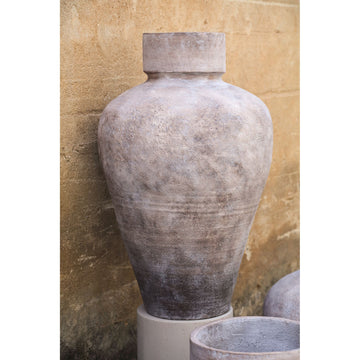 Pot – beige surface, cement structure, vintage look, L – Michle | PTMD