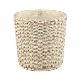 Topf – Runde Form, Zementmaterial, Korbmuster, XXL - Ranel | PTMD