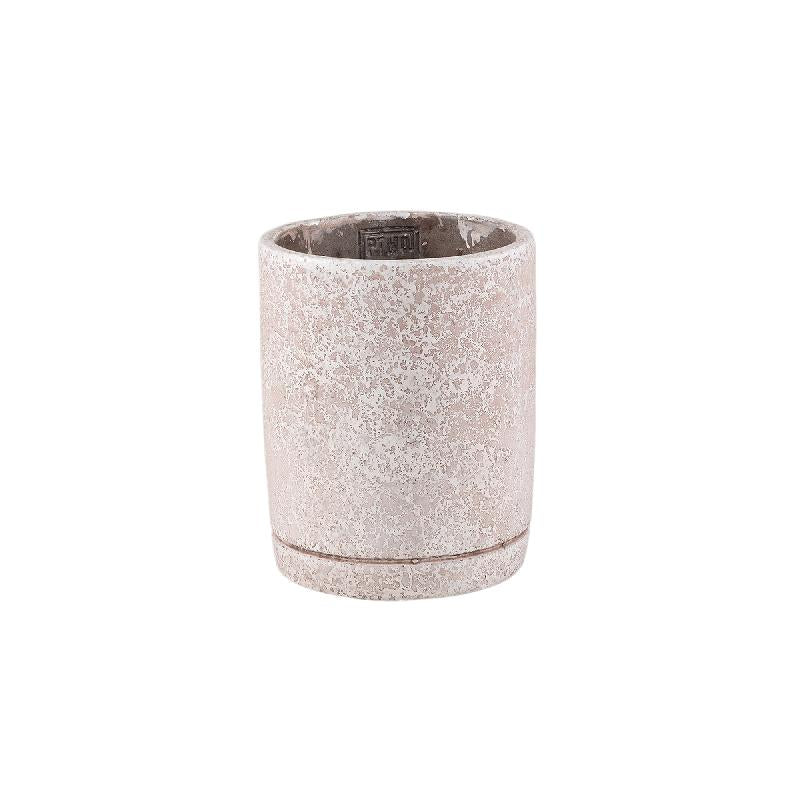 Blumentopf - Runder Zement, Terrazzo-Muster, Cremefarbe, S – Asten | PTMD