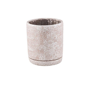 Blumentopf - Runder Zement, Terrazzo-Muster, Cremefarbe, M – Asten | PTMD