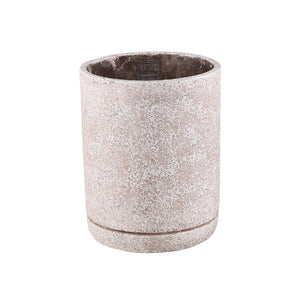 Blumentopf - Runder Zement, Terrazzo-Muster, Cremefarbe, L – Asten | PTMD