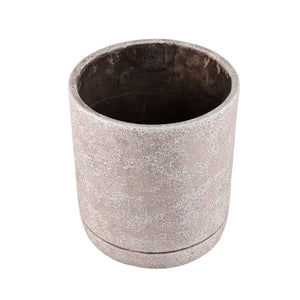 Blumentopf - Runder Zement, Terrazzo-Muster, Cremefarbe, L – Asten | PTMD