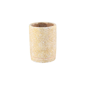 Blumentopf - Runder Zement, Terrazzo-Muster, Gelb, XS – Asten | PTMD