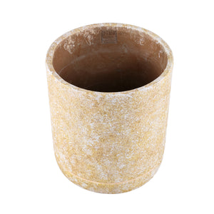 Flowerpot - Round Cement, Terrazzo Pattern, Yellow, L – Asten | PTMD