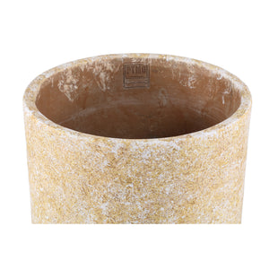 Flowerpot - Round Cement, Terrazzo Pattern, Yellow, L – Asten | PTMD