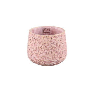 Flowerpot - Round Cement, Rough Patterned Surface, Pink, S – Ziven | PTMD