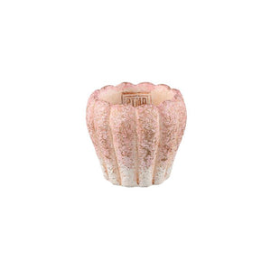 Flower pot - Round Cement, Ribbed Surface, Pink, XS – Chantile | PTMD