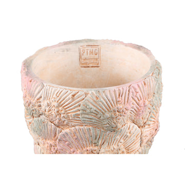 Blumentopf - Runder Zement, Muschelmuster, Hellblau, XS – Allisha | PTMD