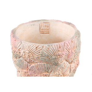 Flowerpot - Round Cement, Shell Pattern, Light Blue, L – Allisha | PTMD