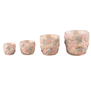 Flowerpot - Round Cement, Shell Pattern, Light Blue, L – Allisha | PTMD