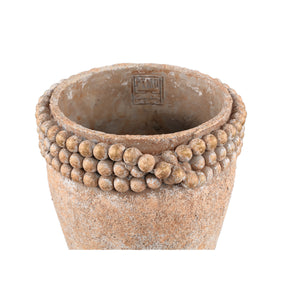 Flower pot - Round cement, beaded rim, Brown, XL – Rydel | PTMD